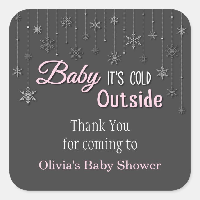 Son Sticker de Baby shower de Snowflakes à froid (Devant)