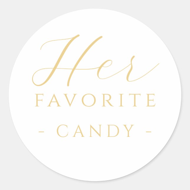 Son Sticker en bonbon préféré Mariage or (Devant)