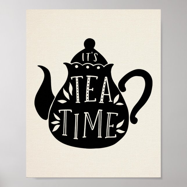 Son tea time tea amoureux teapot Poster (Devant)
