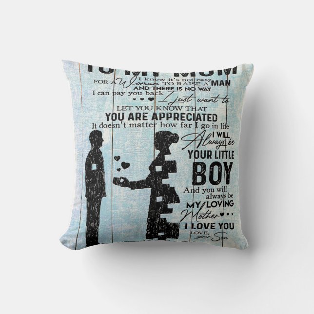 Son to Mama Geschenk, personalisieren Sie den Brie Kissen (Vorderseite)