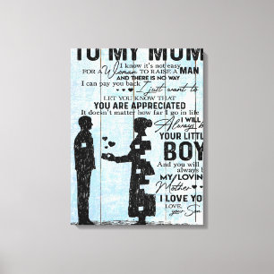 Son to Mama Geschenk, personalisieren Sie den Brie Leinwanddruck