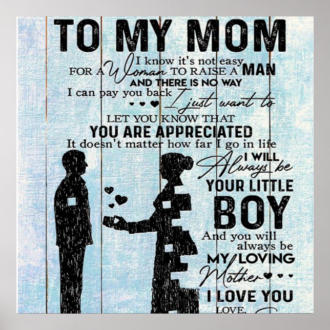 Son to Mama Geschenk, personalisieren Sie den Brie Poster (Vorne)