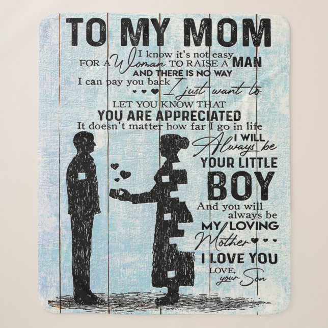 Son to Mama Geschenk, personalisieren Sie den Brie Sherpadecke (Vorderseite)
