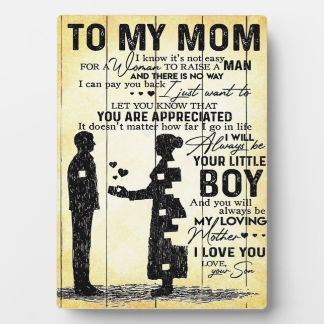 Son to Mama Gift | Sondergeschenk für Familien Fotoplatte (Vorderseite)