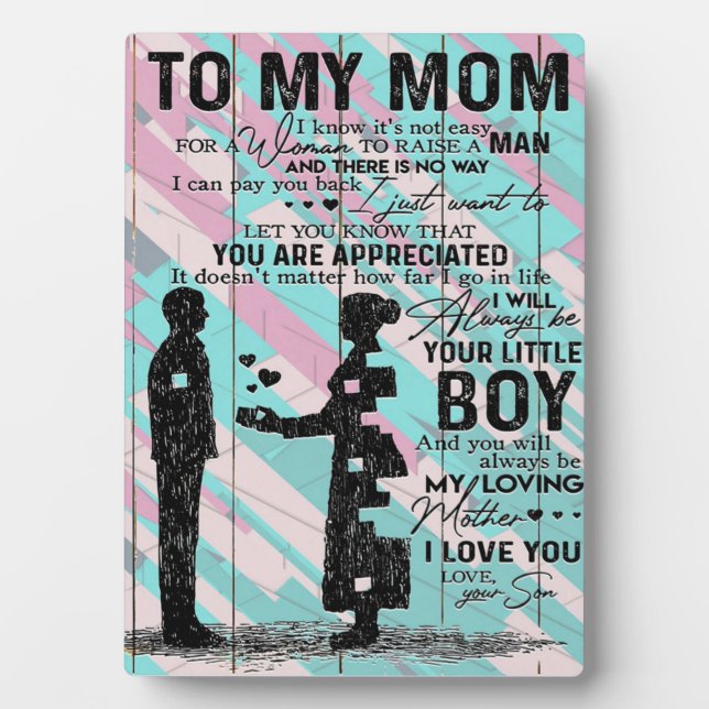 Son to Mama Letter, to my Mama Gift Fotoplatte (Vorderseite)
