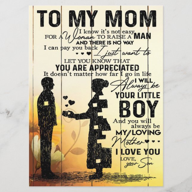 Son to my Mama Gegenwart | Niedliches Geschenk für Menükarte (Vorderseite)