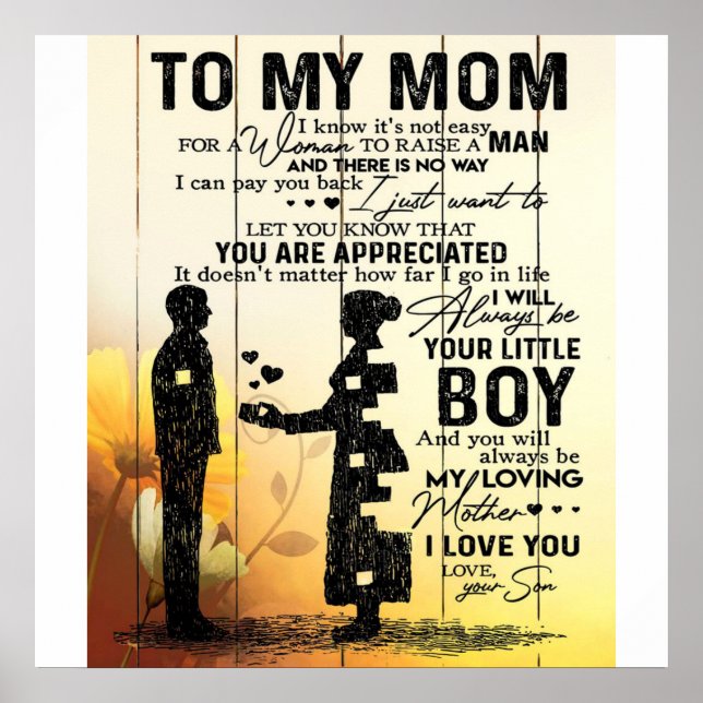 Son to my Mama Gegenwart | Niedliches Geschenk für Poster (Vorne)