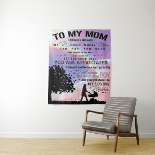 Son to my Mama Letter Neue Zuhause vorhanden Wandteppich