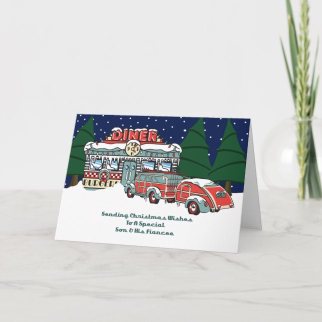 Son und sein Verlobter Retro Diner Weihnachten (Vorderseite)
