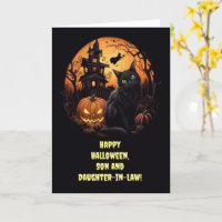 Son und Tochter im Gesetz glücklich Halloween Cute