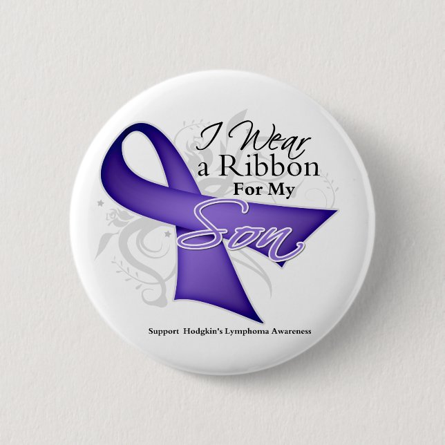 Son Violet Ribbon - Hodgkins Lymphom Button (Vorderseite)