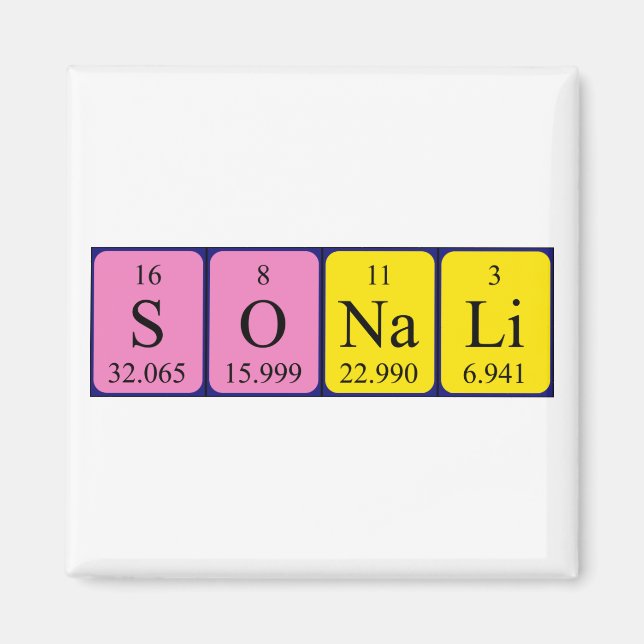 Sonali-Magnet für den periodischen Tabellennamen Magnet (Vorne)