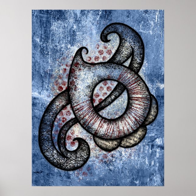 Sonate En Bleu Poster Mur Art (Devant)
