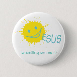 Sonburst Jesus Knopf Button