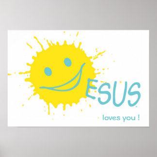 Sonburst Jésus vous aime Poster