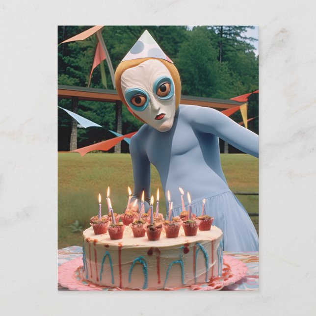 Sonde de fête, bizarre et drôle carte postale (Devant)