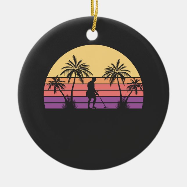 Sondeln Metal Detectorist Keramik Ornament (Vorne)