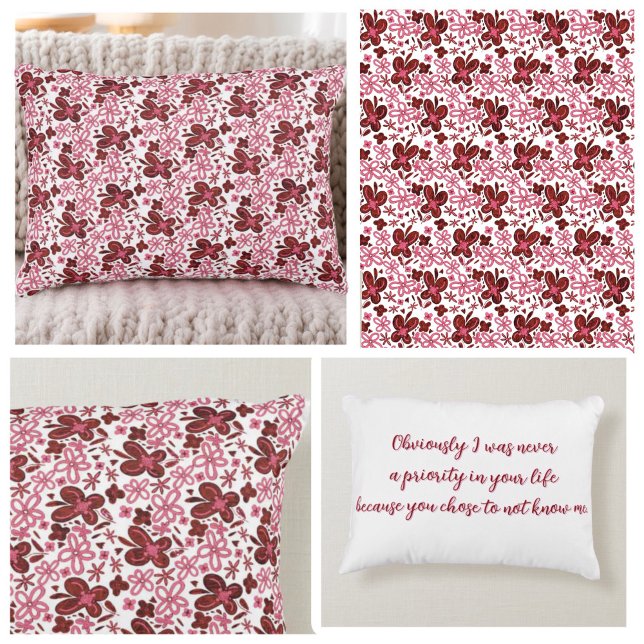 Sonder-Blumenmuster mit Text Dekokissen (Von Creator hochgeladen)