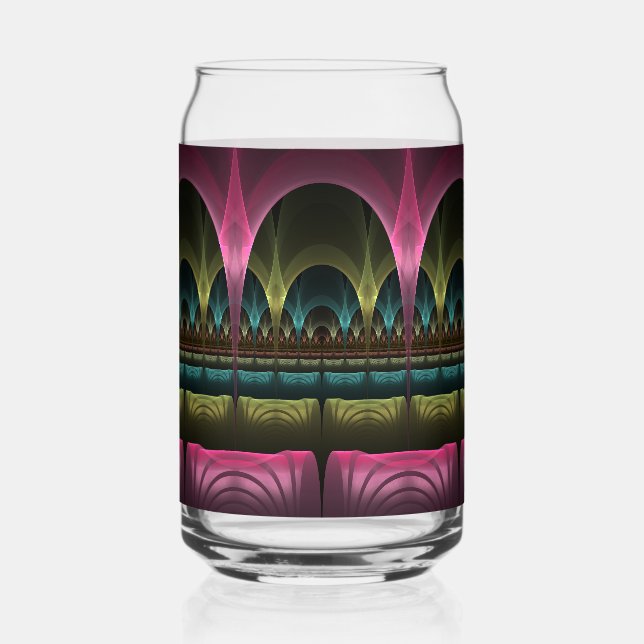 Sonder-Fantasie-Muster-Abstract-Bunte-Fraktal Dosenglas (Vorderseite)
