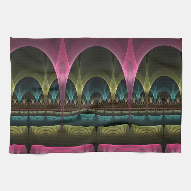 Sonder-Fantasie-Muster Abstrakter Bunter Fraktal Geschirrtuch (Horizontal)