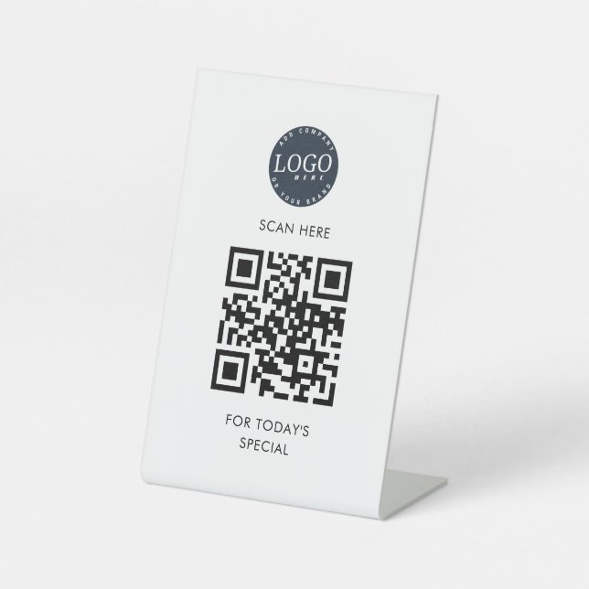 Sonderaktion für QR-Code und Logo hinzufügen Sockelschild (Vorderseite)