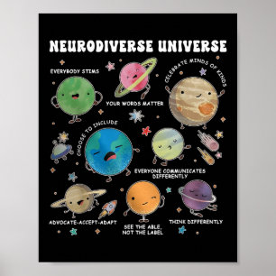 Sonderaktion "Neurodiverser Universum Space Planet Poster