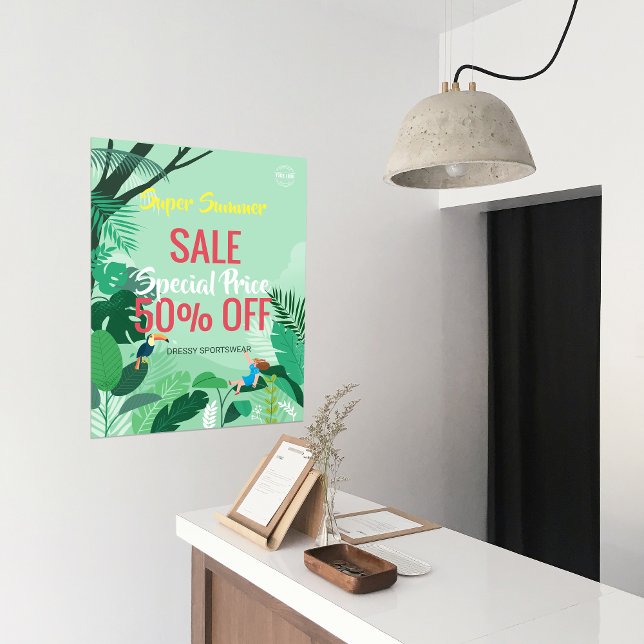 Sonderaktionen für Tropenwälder Sommer-Verkauf Poster (custom Tropical Forest Summer Sale Business Ads Poster)