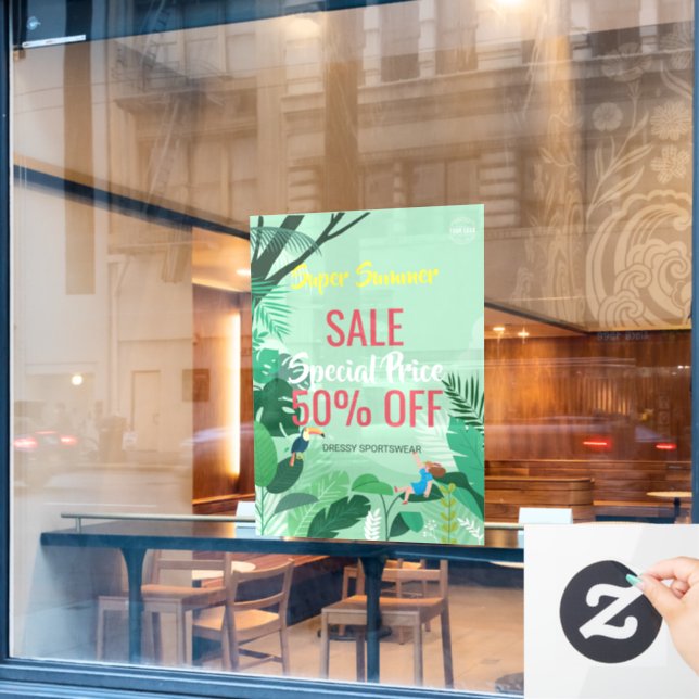 Sonderaktionen für Unternehmen am Ende der Saison Fensteraufkleber (Café-Fenster)