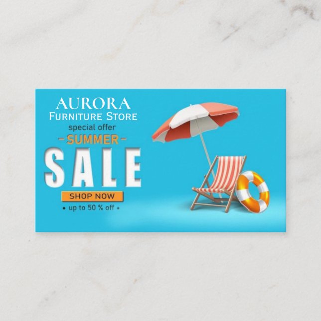Sonderangebot für den Sommerverkauf Visitenkarte (Vorderseite)
