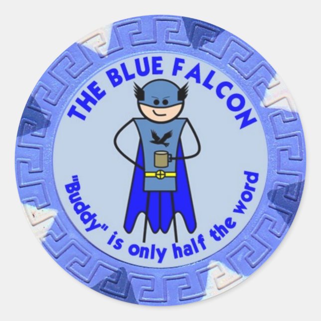 Sonderaufkleber für den Blauen Falken Runder Aufkleber (Vorderseite)