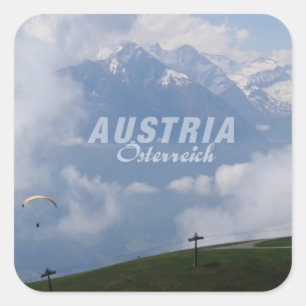 Sonderaufkleber für die österreichischen Alpen Quadratischer Aufkleber