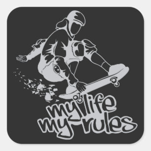 Sonderaufkleber für Skateboarding Quadratischer Aufkleber