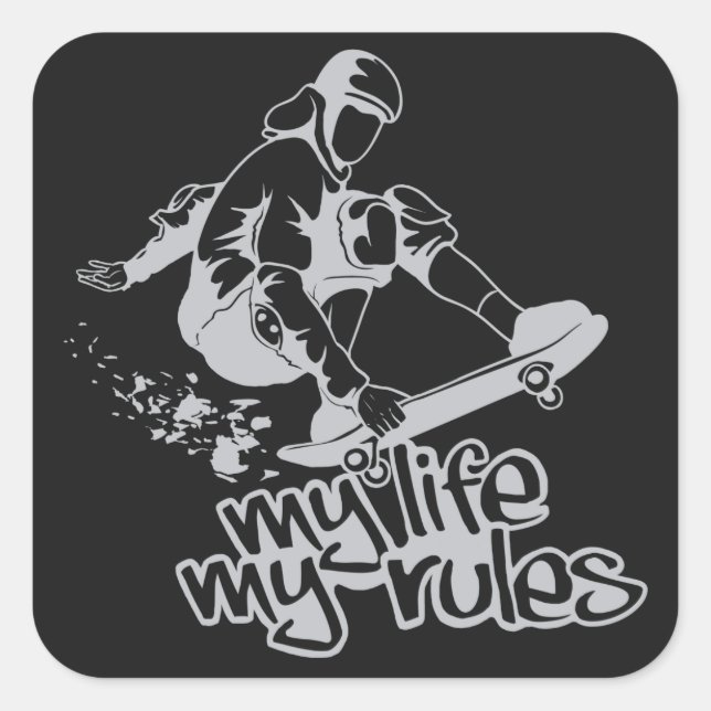 Sonderaufkleber für Skateboarding Quadratischer Aufkleber (Vorderseite)