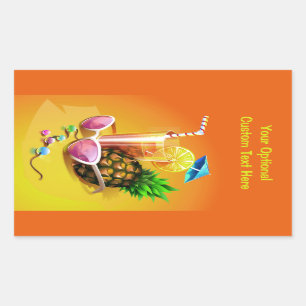 Sonderaufkleber für Tropical Drinks Rechteckiger Aufkleber