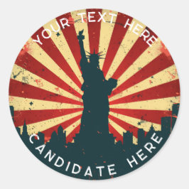 Sonderaufkleber: Retro American Vote 2024 Aufklebe Runder Aufkleber