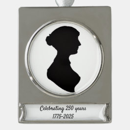 Sonderausgabe 250 Jahre Jane Austen Gedenken Banner-Ornament Silber