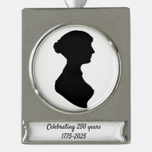 Sonderausgabe 250 Jahre Jane Austen Gedenken Banner-Ornament Silber