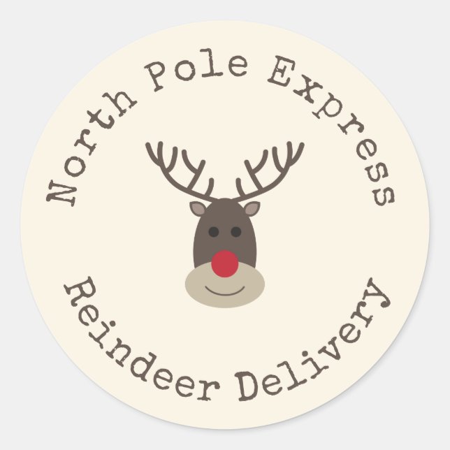 Sonderausgabe - Rudolph-Geschenkmarke für Nordpol Runder Aufkleber (Vorderseite)