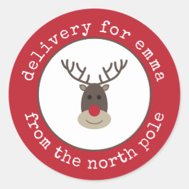 Sonderausgabe - Rudolph-Geschenkmarke für Nordpol Runder Aufkleber