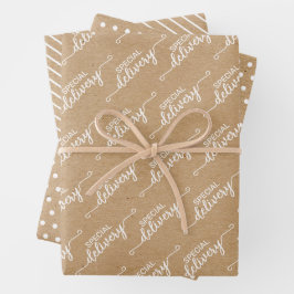 Sonderausgabe Word Art auf Imitate Kraft Geschenkpapier Set