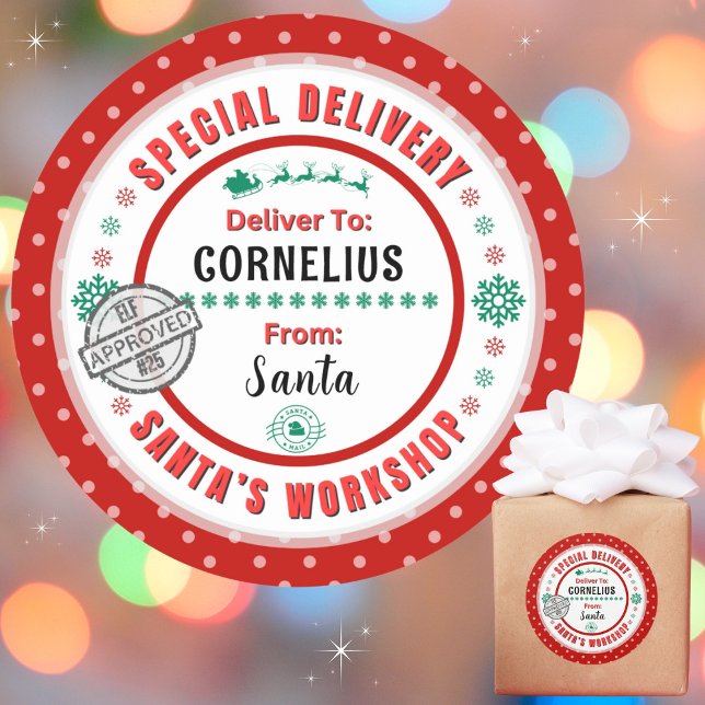 Sonderauslieferung: Rotes Umweltzeichen für Kinder Runder Aufkleber (Personalize with a name. Recommend 3", matte, if you choose to write in names. Avail in many colors.)