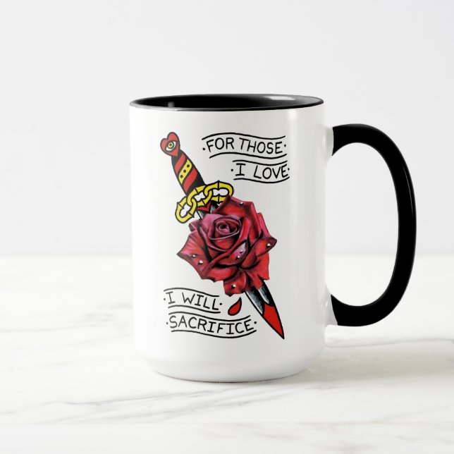 Sonderbare Gefährten Dolch und Rose Tasse (Rechts)