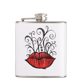 Sonderbare Lippentinte, die Tätowierungs-Art Flachmann