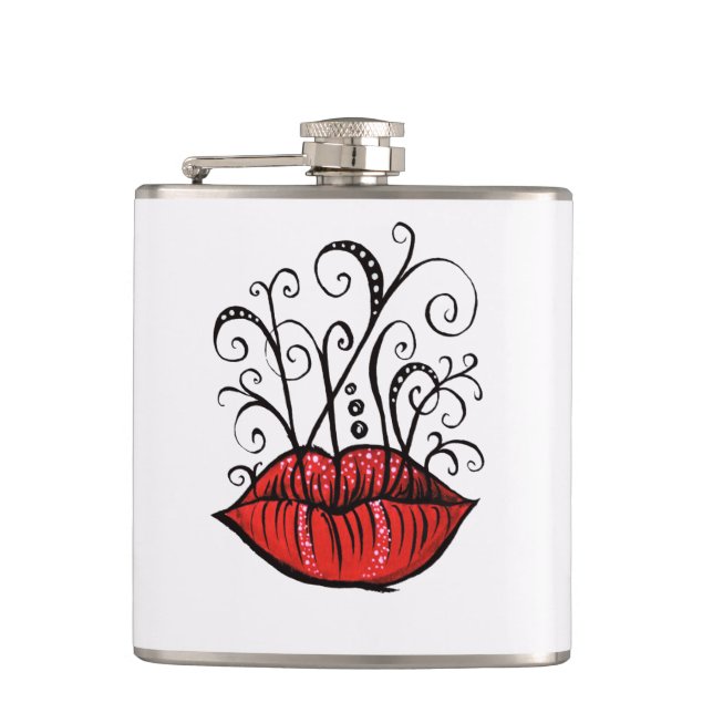 Sonderbare Lippentinte, die Tätowierungs-Art Flachmann (Vorderseite)