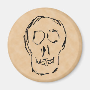 Sonderbarer Schädel. Schwarzes. Skizze Magnet