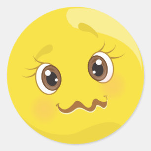 Sonderbares kleines Emoji stellen Aufkleber