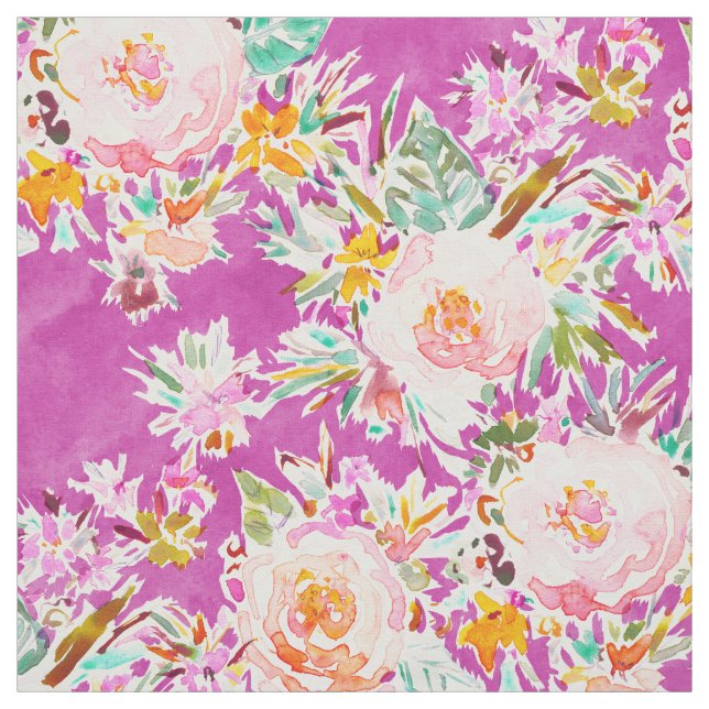 SONDERBARES MATERIAL Rosa mit Blumen Stoff (Muster)