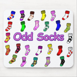 Sonderbares Socken Mousepad Weiß