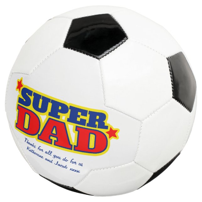 Sonderbotschaft für Super Vater Rot-Gelb-Ball Fußball (Dreiviertel)