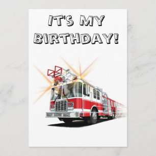 Sondereinladungen für den Big Red Fire Truck Einladung